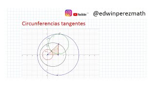 Circunferencia tangente a dos circunferencias Tangente interna y tangente externa Locus elipse [upl. by Lebanna]