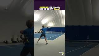 INTENSE FOREHAND CROSS COURT RALLY tennis shorts [upl. by Dorry]