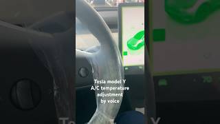 shorts tesla model Y Air conditioner temperature adjustment by voice teslacar teslaclub [upl. by Aderb756]