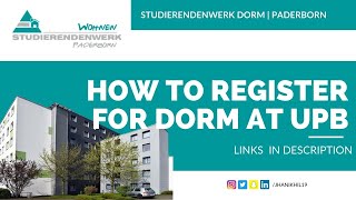 How to register for Uni Dorm at University of Paderborn  Studierendenwerk Paderborn  Nikhil Jha [upl. by Qiratla]