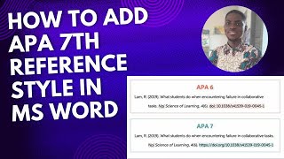 How to Add APA 7th reference style to MS Word [upl. by Prentice]