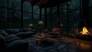 😴Cozy Ambience  Rainy Day Retreat with Thunderstorm and Fireplace🌦️ [upl. by Weidar]