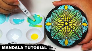 Mandala Art Dot Painting Rocks Painted Stones  How to Paint Mandala for Beginners Tutorial mandala [upl. by Alphonsa]