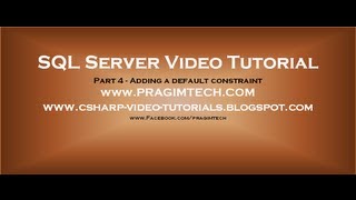 Adding a default constraint  Part 4 [upl. by Nylekcaj]