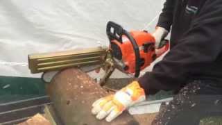 Sherpa Chainsaw amp Portek Logmaster Sawhorse Demo [upl. by Tlevesoor]