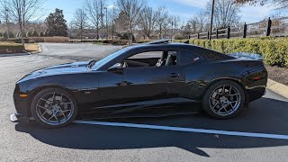 Camaro SS quot125 BMR lowering springs Review and I GOT HIT [upl. by Alliuqet228]