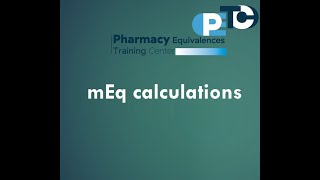 How to solve mEq calculation problems [upl. by Clarance]