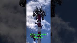 Before and after upgrade the site headframe steelworks 4g5gsiteupgrade worksafetyatheights [upl. by Edrick632]