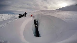 GoPro Snowmobile falls into bottomless crevasse [upl. by Eicul]