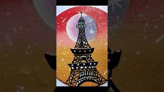 How to draw an Eiffel tower using acrylic colours youtube shorts scenery viral short [upl. by Ruthie]