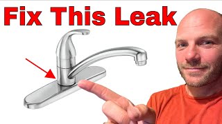 Kitchen Faucet Leaks at the base Easy Fix [upl. by Ezalb]