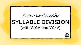 Teaching Syllable Division in VCV and VCV Words [upl. by Sura]