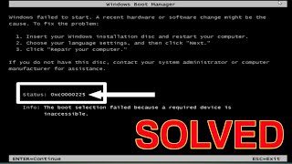 Windows Boot Manager  How To Solve Windows Boot Manager error 0xc0000225 Digital Expo [upl. by Shenan]