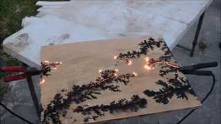 burning Lichtenberg figures in wood [upl. by Akeemahs]