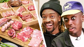 British Rappers try the ULTIMATE Korean Pork BBQ FEAST [upl. by Rysler]