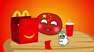 kvakaanimation MUKBANG ANIMATION by China Countryballs  Eating Happy Meal [upl. by Vardon572]