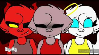 Grrrls animation meme devil piggy and angel [upl. by Aneetsirk104]