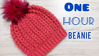 Super Easy Crochet Puff Stitch Beanie🤩 so awesome only one round [upl. by Hildegarde]