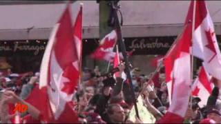 Raw Video Fans Celebrate Canadas Hockey Gold [upl. by Arjan]