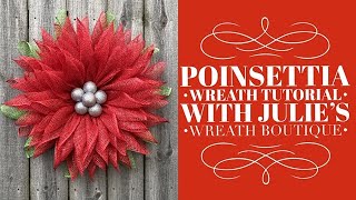 How to Make a Poinsettia Wreath  Poinsettia Flower  Christmas Wreath Tutorial [upl. by Lecia95]