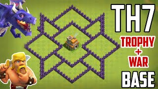 202223 😱  NEW TH7 BASE  TROPHY  FARMING BASE  HYBRID BASE [upl. by Eseryt]