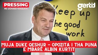 Muja duke qeshur  Opozita i tha puna e mbarë Albin Kurtit  Pressing [upl. by Urbannai]