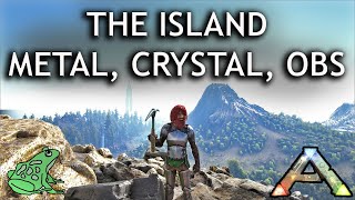 The Island Metal Locations and Crystal and Obsidian  Ark Survival Evolved [upl. by Htebyram]