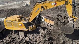 Caterpillar 395 Excavator Loading Trucks With Two Passes  Sotiriadis Mining Works  4k [upl. by Bandeen]