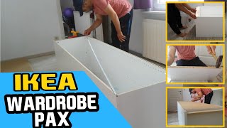 IKEA PAX Wardrobe Assembly Installation for Beginners [upl. by Leena]