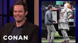 Bill Hader Can’t Stop Smiling On The Set Of quotIt 2quot  CONAN on TBS [upl. by Tenaj]