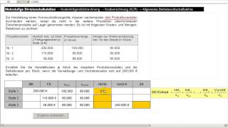 mehrstufige Divisionskalkulation  Kostenrechnung  Kalkulationsverfahren [upl. by Eniad201]