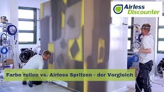 Farbe rollen vs Airless Spritzen  der Vergleich [upl. by Anitsirk502]