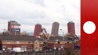 Demolition fail 4 out of 6 Glasgow towers successfully blown up [upl. by Dearborn189]