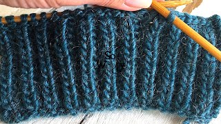 How to knit the Fishermans Rib using knit stitches only No purling Onerow repeat  So Woolly [upl. by Naol]