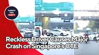 Outrageous Road Rage Reckless Driver Causes Major Crash on Singapores CTE—Caught on Camera [upl. by Ji]