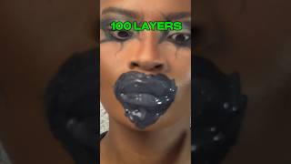 So gross…100 LAYERS OF BLACK LIP TINT🖤😱 shortvideo youtubechamps [upl. by Edholm]