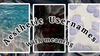 Aesthetic usernames with meaning 🩷  usernames 2024 [upl. by Glinys]