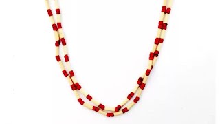 Tulsi Kanthi MalaTulasi Mala for Neck 2 Round  Holy Basil Wood Necklace Red [upl. by Race61]