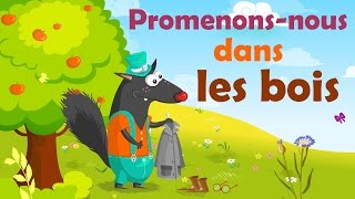 Promenonsnous dans les bois  Comptine avec gestes pour enfants et bébés avec les paroles [upl. by Bywoods]