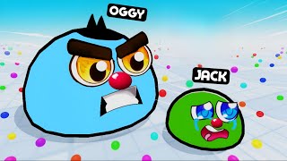 ROBLOX OGGY AND JACK PLAY BALL EATING SIMULATOR [upl. by Artemus283]