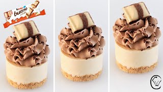 Mini Cheesecakes Kinder Bueno Super Stabilized Whipped Chocolate Cream Easy Posh Little Treat [upl. by Nalym]