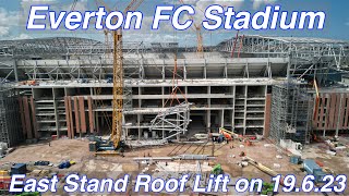 Everton FC Stadium on 19623  EAST STAND ROOF LIFT [upl. by Lissa]