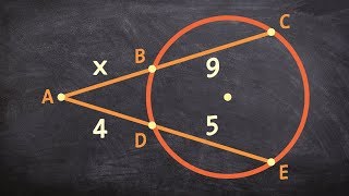 Find the missing value using two secant lines from a point outside of the circle [upl. by Ledua]