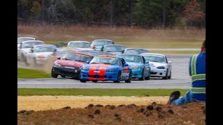 NASA SE Spec Miata race at CMP on Nov 3rd 2024 Dean finishes 2nd but awarded the win after contact [upl. by Novla]