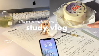 5am Study vlog 📝🍡 waking up early studying so many snacks and food  more 🍙 [upl. by Amsirahc]