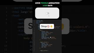 Day 001  🤯CSS Lock Toggle Animation funcoding [upl. by Ire529]