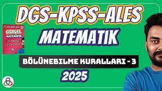 Bölünebilme Kuralları  3 Video  DGSKPSSALES Matematik  2025 [upl. by Payson]