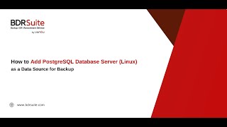 How to Add PostgreSQL Database Server Linux as a Data Source for Backup  BDRSuite [upl. by Fidelis]