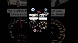 VW Passat CC R36 VR6 300 HP vs BMW 640i Gran Coupé 320 HP acceleration [upl. by Amilas]