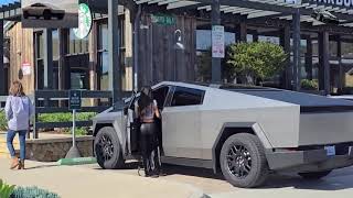 Kim Kardashian steps out for some coffee in her new Cybertruck [upl. by Canale]